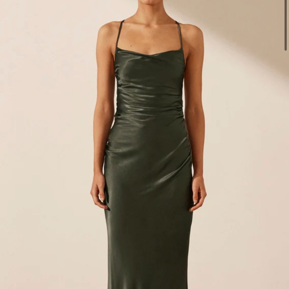 Shona Joy La Lune Dress / Forest Silk Bridesmaid